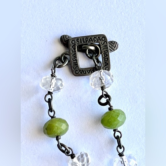 Silpada 925 Sterling Silver Canadian Olive
Jade Quartz Toggle Necklace - Picture 5 of 5